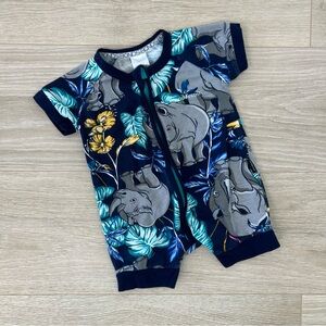 Bonds Wondersuit Rhino Short Zip Romper